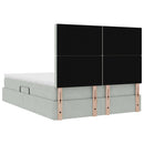 vidaXL Ágy tárolóval és matraccal Világosszürke 140 x 190 cm Bársony