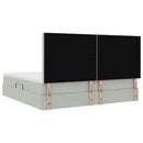 vidaXL Ágy tárolóval és matraccal Világosszürke 200 x 200 cm Bársony