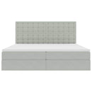 vidaXL Ágy tárolóval és matraccal Világosszürke 200 x 200 cm Bársony