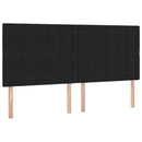 vidaXL Ágy tárolóval és matraccal Fekete 200 x 200 cm Bársony