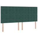 vidaXL Ágy tárolóval és matraccal Sötétzöld 200 x 200 cm Bársony