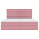 vidaXL Ágy tárolóval és matraccal Rózsaszín 200 x 200 cm Bársony