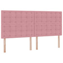 vidaXL Ágy tárolóval és matraccal Rózsaszín 200 x 200 cm Bársony