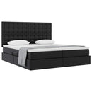 vidaXL Ágy tárolóval és matraccal matracmal Fekete 180 x 200 cm Műbőr