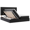 vidaXL Ágy tárolóval és matraccal matracmal Fekete 200 x 200 cm Műbőr