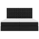 vidaXL Ágy tárolóval és matraccal matracmal Fekete 200 x 200 cm Műbőr