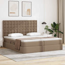 vidaXL Ágy tárolóval és matraccal matracmal Kávé 200 x 200 cm Műbőr