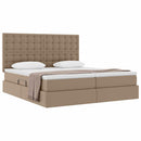 vidaXL Ágy tárolóval és matraccal matracmal Kávé 200 x 200 cm Műbőr
