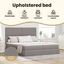 vidaXL Tárolós Ágy fejtámlával tárolóval Tópszínű 180 x 200 cm Szövet