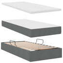 vidaXL Tárolós Ágy matracmal tárolóval Sötétszürke 200 x 200 cm Műbőr