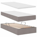 vidaXL Tárolós Ágy matracmal fejtámlával Tópszínű 200 x 200 cm Műbőr