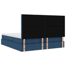 vidaXL Tárolós Ágy fejtámlával tárolóval Kék 200 x 200 cm Szövet