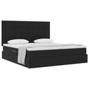vidaXL Tárolós Ágy matracmal fejtámlával Fekete 180 x 200 cm Bársony
