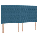 vidaXL Tárolós Ágy fejtámlával Sötét kék 180 x 200 cm Bársony