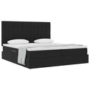 vidaXL Tárolós Ágy matracmal fejtámlával Fekete 200 x 200 cm Bársony