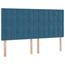 vidaXL Tárolós Ágy matracmal tárolóval Sötét kék 200 x 200 cm Bársony