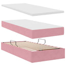 vidaXL Tárolós Ágy matracmal tárolóval Rózsaszín 200 x 200 cm Bársony