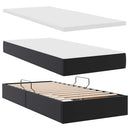 vidaXL Ágy tárolóval és LED lámpával leddel Fekete 90 x 200 cm Műbőr