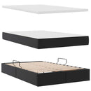 vidaXL Ágy tárolóval és LED lámpával leddel Fekete 120 x 200 cm Műbőr