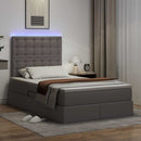vidaXL Ágy tárolóval és LED lámpával Szürke 120 x 200 cm Műbőr