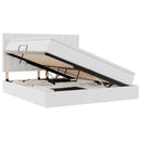 vidaXL Ágy tárolóval és LED lámpával Tiszta Fehér 180 x 200 cm Műbőr