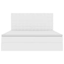 vidaXL Ágy tárolóval és LED lámpával Tiszta Fehér 180 x 200 cm Műbőr