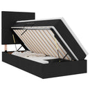 vidaXL Ágy tárolóval és LED lámpával Fekete 90 x 190 cm Poliészter