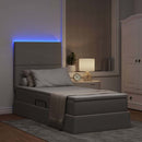vidaXL Ágy tárolóval és LED lámpával Tópszínű 90 x 190 cm Poliészter