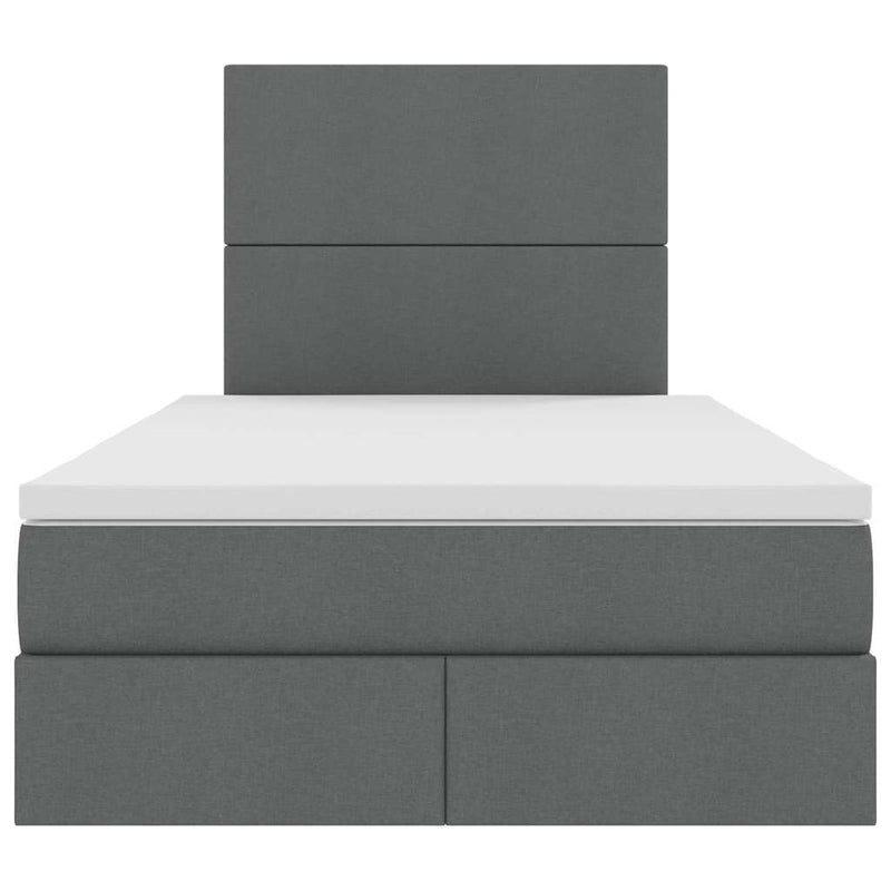 vidaXL Ágy tárolóval és LED lámpával Sötétszürke 120 x 190 cm