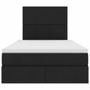 vidaXL Ágy tárolóval és LED lámpával Fekete 120 x 190 cm Poliészter