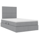 vidaXL Ágy tárolóval és LED lámpával leddel Világosszürke 120 x 200 cm