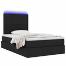 vidaXL LED tárolós ágy matraccal Fekete 120 x 200 cm Szövet