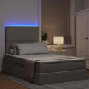 vidaXL Ágy tárolóval és LED lámpával Tópszínű 120 x 200 cm Poliészter