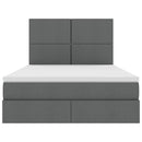 vidaXL Ágy tárolóval és LED lámpával Sötétszürke 140 x 190 cm