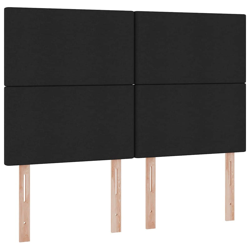 vidaXL Ágy tárolóval és LED lámpával Fekete 140 x 190 cm Poliészter