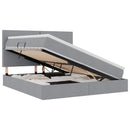 vidaXL Ágy tárolóval és LED lámpával Világosszürke 160 x 200 cm