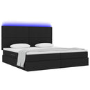 vidaXL LED tárolós ágy matraccal Fekete 200 x 200 cm Szövet