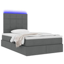 vidaXL LED tárolós ágy matraccal Sötétszürke 120 x 190 cm Szövet