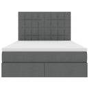 vidaXL Ágy tárolóval és LED lámpával Sötétszürke 140 x 190 cm