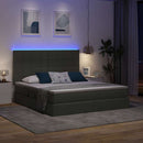 vidaXL Ágy tárolóval és LED lámpával leddel Sötétszürke 160 x 200 cm