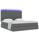 vidaXL Ágy tárolóval és LED lámpával leddel Sötétszürke 160 x 200 cm