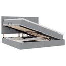 vidaXL Ágy tárolóval és LED lámpával leddel Világosszürke 200 x 200 cm