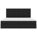 vidaXL LED tárolós ágy matraccal Fekete 200 x 200 cm Szövet