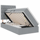 vidaXL Ágy tárolóval és LED lámpával leddel Világosszürke 90 x 190 cm