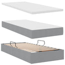 vidaXL Ágy tárolóval és LED lámpával leddel Világosszürke 90 x 190 cm