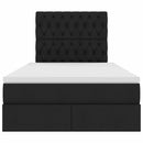 vidaXL Ágy tárolóval és LED lámpával Fekete 120 x 200 cm Poliészter