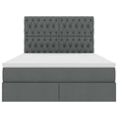 vidaXL Ágy tárolóval és LED lámpával Sötétszürke 140 x 190 cm