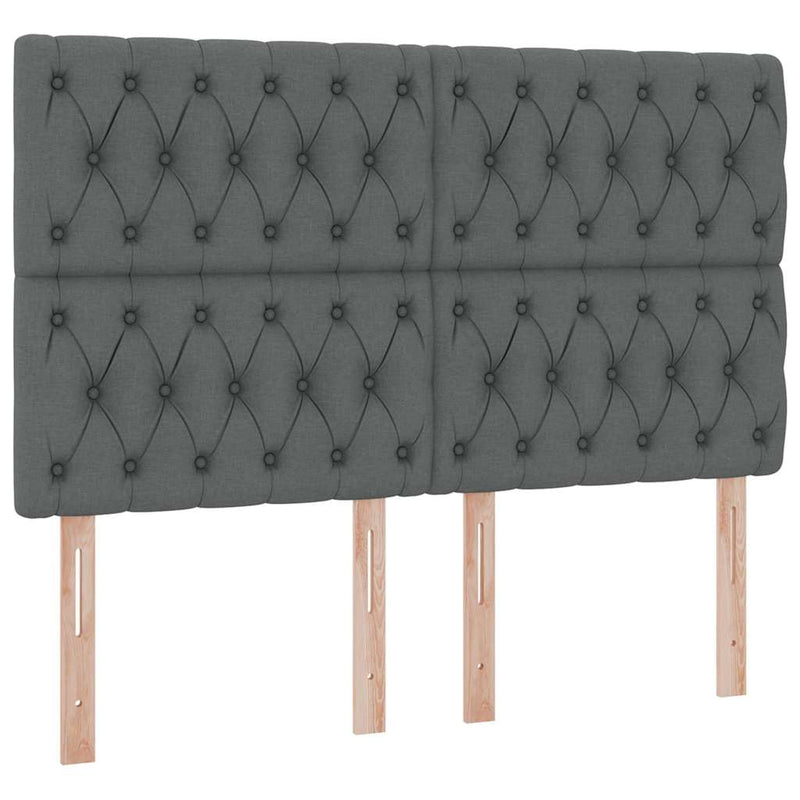 vidaXL Ágy tárolóval és LED lámpával Sötétszürke 140 x 190 cm