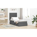 vidaXL LED tárolós ágy matraccal Sötétszürke 90 x 200 cm Szövet