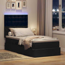 vidaXL Ágy tárolóval és LED lámpával Fekete 100 x 200 cm Poliészter